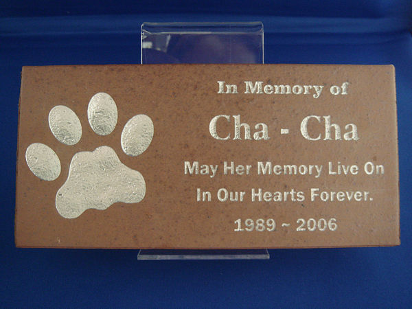 Sand Carved Brick Face Pet Marker - Click Image to Close